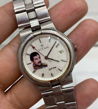 VINTAGE TITAN WATCH SADDAM HUSSEIN SPECIAL EDITION QUARTZ SILVER WORKING 1990'S for sale  Shipping to South Africa