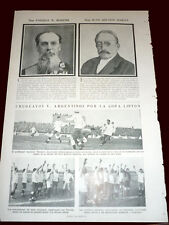 Usado, COPA LIPTON DE FÚTBOL ARGENTINA 1923 vs URUGUAY - Hoja Original Caras y Caretas segunda mano  Argentina 