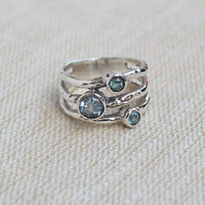 Blue Topaz Ring 925 Sterling Silver Statement Handmade Women Ring All Size B48 for sale  Shipping to South Africa