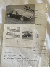 Talon kit car for sale  PERSHORE
