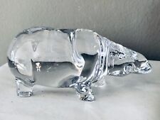 Rare Daum France Large Crystal Art Glass Hippopotamus Vintage Sculpture, used for sale  Shipping to South Africa