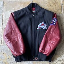 1995 Jeff Hamilton Colorado Avalanche Wool Full Zip RARE Leather Hockey Jacket for sale  Hudson