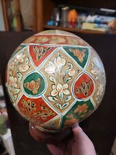 Lámpara globo globo de vejiga de piel de camello 7" base de madera pintada a mano vintage años 60 Pakistán segunda mano  Embacar hacia Argentina