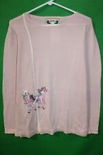 EPISCIA - PINK SWEATER WITH SEQUIN HORSE - LADIES SIZE M (NEW) for sale  Shipping to South Africa