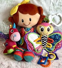Lot 3 Playgro Playskool Doll Butterfly Unicorn Toy Clip Crinkle Learning Baby for sale  Shipping to South Africa