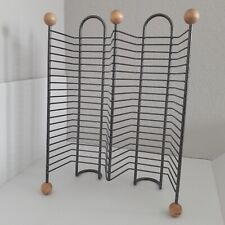 Vintage Metal Madeira Acentos Linha Dupla 40 CD Slots Rack Torre de Armazenamento Stand Up Muito Bom Estado comprar usado  Enviando para Brazil