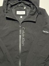 Jaqueta Calvin Klein Windbreaker preta com zíper completo forrada com capuz 114 comprar usado  Enviando para Brazil