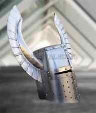 Capacete guerreiro fantasia templária medieval feito à mão em aço maciço cavaleiro SCA LARP comprar usado  Enviando para Brazil