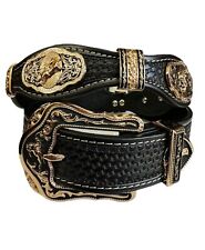 Cinto de couro estilo cowboy caubói faroeste rodeio cinto Vaquero Concho, usado comprar usado  Enviando para Brazil