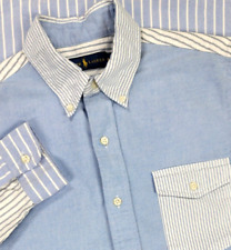 Camisa Polo Ralph Lauren Masculina M Oxford Listra Colorblock Botão para Cima Azul Branca Divertida comprar usado  Enviando para Brazil