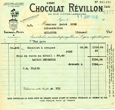 Facture 1946 chocolat d'occasion  Montluçon