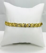 8-1/8" Solid 14k Yellow Gold Nugget Bracelet (3230), used for sale  Barrington