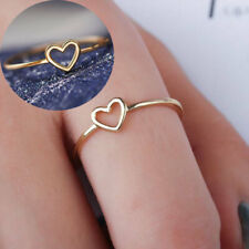Used, 925 Silver Simple Love Heart Gold Plated Ring Women Wedding Elegant Jewelry Gift for sale  Shipping to South Africa