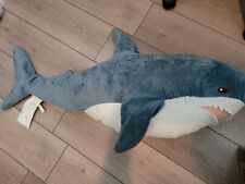 Ikea Shark Plush BLAHAJ Stuffed Animal Blue Pillow Jumbo Large Lovey Toy 39.25"L till salu  Toimitus osoitteeseen Sweden