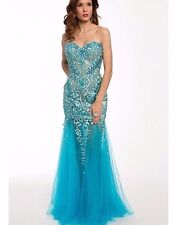$800 NWOT TURQUOISE JOVANI PROM/PAGEANT/FORMAL DRESS/GOWN #79213 SIZE 12 for sale  Shipping to South Africa