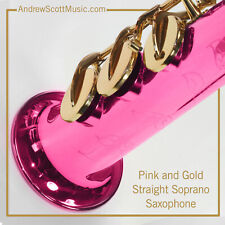 Saxofone Soprano Reto, Rosa Quente e Dourado, Novo na Caixa - Qualidade Profissional comprar usado  Enviando para Brazil