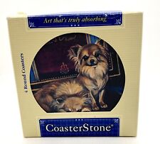 Coasterstone Absorbent Coasters Pomeranian Dog 4 1/4inch Set Of 4 In Box for sale  Shipping to South Africa