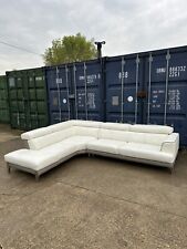 white leather corner sofa for sale  STAINES-UPON-THAMES
