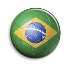 Brazil soccer ball-magnet fridge custom 56mm photo til salgs  Frakt til Norway