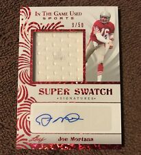 2022 Leaf In The Game Usado Joe Montana Super Swatch Patch (com Mancha) #9/50 Automático comprar usado  Enviando para Brazil