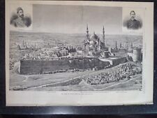 Birds Eye View Of Cairo Egypt Mosque Mohammed Ali Pasha Harper’s Weekly 1882, used for sale  Shipping to Canada