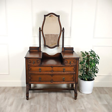 1940s Oak Dressing Table With Bobbin Turned & Key Pattern Decoration - F159 for sale  Shipping to South Africa