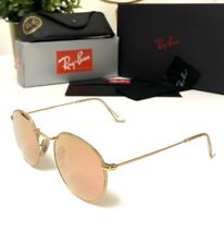 Óculos de sol vintage autêntico Ray-Ban RB 3447 ouro rosa redondo metal espelhado comprar usado  Enviando para Brazil