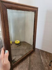  Vintage Rectangle BEVELED MIRROR Oak Wooden FRAME 1900’s Original Solid Antique for sale  Shipping to South Africa