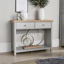 Grey Oak Console Table 2 Drawer Telephone Table Metal Handles Storage Seconds for sale  Shipping to South Africa