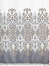 Used, Sicily Grey Floral Fabric Shower Curtain Elegant Grey Bronze White Fringe NWOP for sale  Sharon