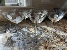 Used, Vintage Etched Glass Champagne Sorbet Glasses Set Of 6 for sale  Shipping to South Africa