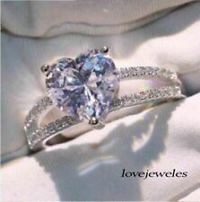 Used, 3.35CT Heart Shape Real Moissanite Split Shank Engagement Ring 925 Silver for sale  Shipping to South Africa