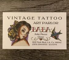 CARTÃO DE VISITA VINTAGE BABA flash salão de arte de tatuagem Los Angeles CA comprar usado  Enviando para Brazil