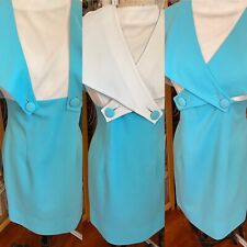 Vestido versátil feminino vintage mod anos 60 azul-petróleo peça para botões L 38 Claralura, usado comprar usado  Enviando para Brazil