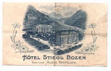 Litho invoice hotel Stiegl Italy 1910 Bolzano for sale  Shipping to South Africa