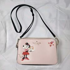 Bolsa tiracolo Kate Spade Disney Minnie Mouse zíper duplo pequena couro rosa, usado comprar usado  Enviando para Brazil