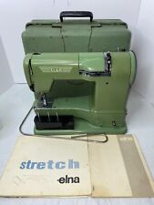 VTG ELNA Systematic Sewing Machine Green W/Hard Case Manual/Accessories No Cord, used for sale  Shipping to South Africa