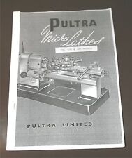 Pultra micro lathes for sale  Shipping to Ireland