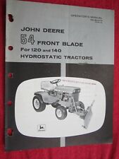 Used, JOHN DEERE 120 & 140 LAWN TRACTOR 54 FRONT BLADE OPERATOR'S MANUAL OMM44474 G9 for sale  Shipping to Canada