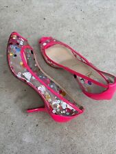 Used, Christian Louboutin Patent Pink Fluoro Confetti PVC Heels Sz 39 Barbie Designer for sale  Shipping to South Africa