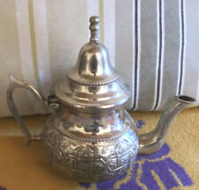 Tea Pot Handcrafted Medium Moroccan Teapot Brass Silver Plated for sale  Shipping to Canada