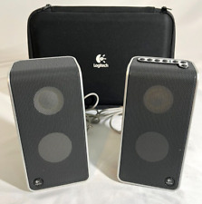 Logitech V20 USB Powered Notebook Laptop Speakers S-0155A with Zippered Case for sale  Shipping to South Africa