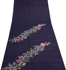 Tela artesanal tejida multiusos Sushila vintage de seda azul sari segunda mano  Embacar hacia Argentina