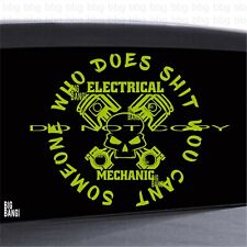 LARGE Electrical Mechanic Vinyl Decal Sticker Diesel Truck Window 11" Skull  for sale  Oregon