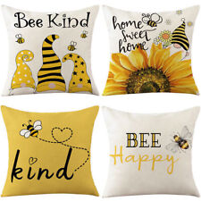 Capas de almofada 45 x 45 cm Happy Bee Gnome girassol fronha para casa comprar usado  Enviando para Brazil