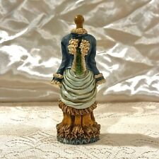 Victorian Style Lady Resin Figurine Blue Green White Dress By Popular Imports, used for sale  Shipping to South Africa