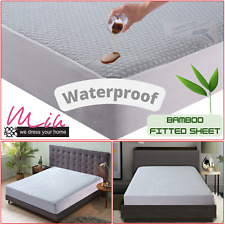 100% Waterproof BAMBOO Mattress Protector Deep Bed Sheet Diamond Topper Cover for sale  MANCHESTER