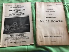 1930’s Massey Harris No. 22 & 35 Mower Repair Parts List Catalog 27 & 39 Pages, used for sale  Canada