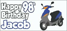 Used, 2 PERSONALISED Moped Scooter 98th Birthday Banners Decorations Mens Ladies Adult for sale  PETERBOROUGH