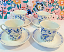 Figgjo Flint Turi-Design Norway Lotte 4 Cups 4 Saucers Blue Girl for sale  Shipping to South Africa